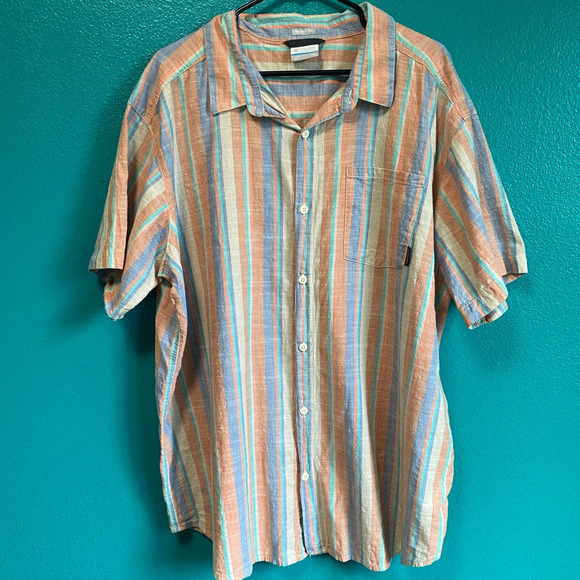 Columbia Under Exposure Striped Yarn Dye Men's Button Up XXL - Picture 5 of 9